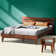 2-Pcs Bedroom Set Callisto – Solid Wood Platform Bed Frame & Matching Nightstand. Mid-Century Modern Farmhouse. 800 lbs Capacity. No Box Spring Needed