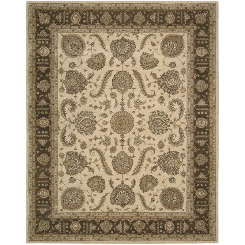 Lundeen Wool Floral Indoor Rug, Novelty 6' x 6'