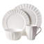 Service de table 6 pièces Mikasa Cannelé! Service pour 4, porcelaine, blanc