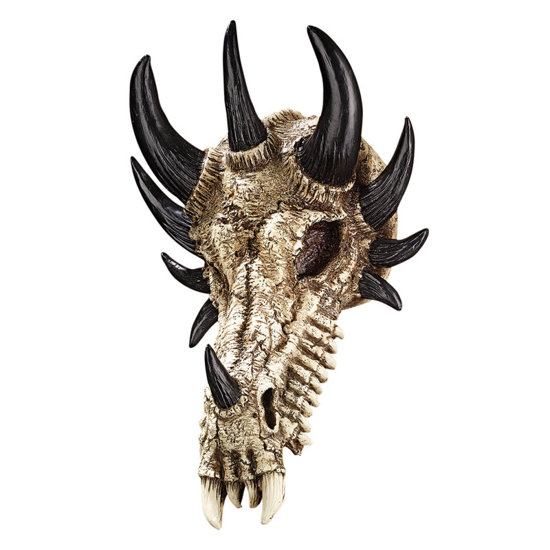 Figurine trophée crâne de dragon en os de Manchester