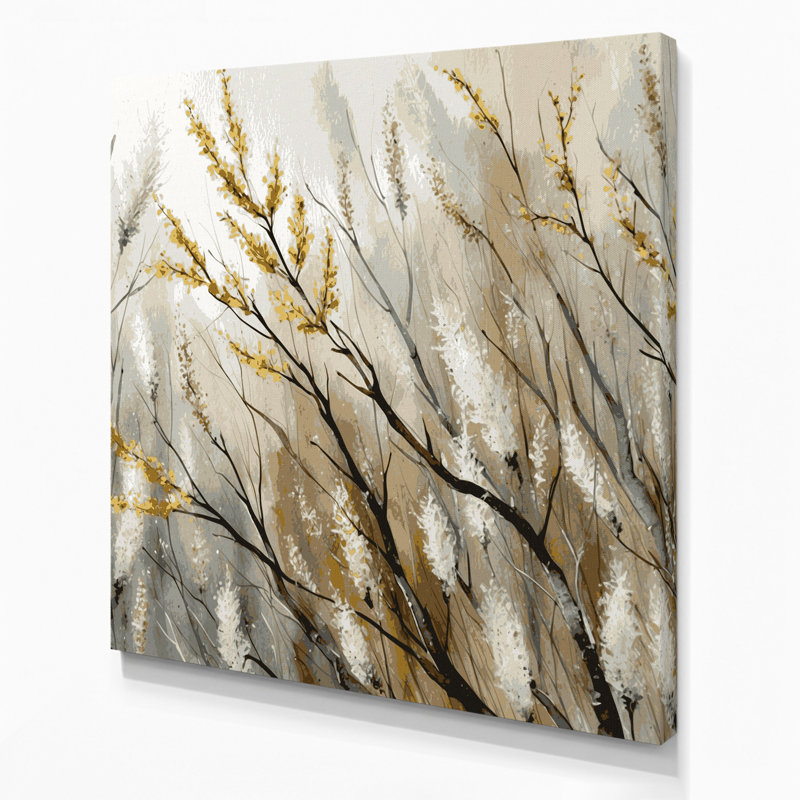 Art mural sur toile Botanical Catkin Branches, H 16 po x l 16 po