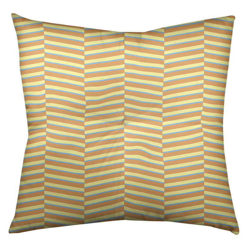 Coussin Rhonda, 30 po x 30 po, Bleu orange, jaune