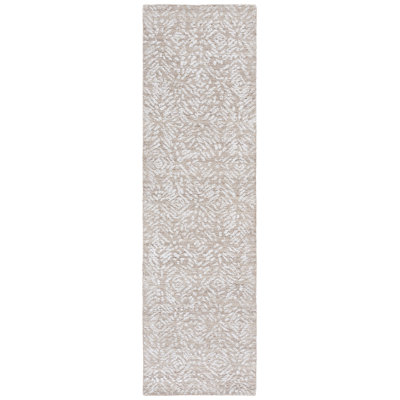 Anchondo 620 Hand Tufted Wool/Viscose/Cotton Abstract Indoor Use Only Rug in Beige/Ivory