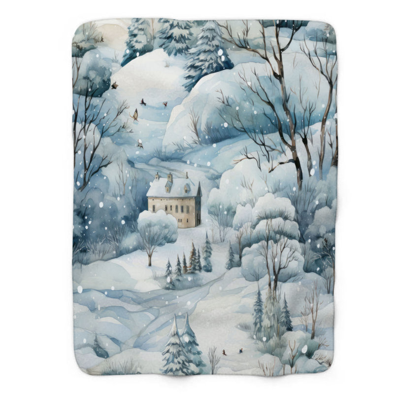 Beauté enneigée - couverture 1 pièce, L 60 po x L 80 po
