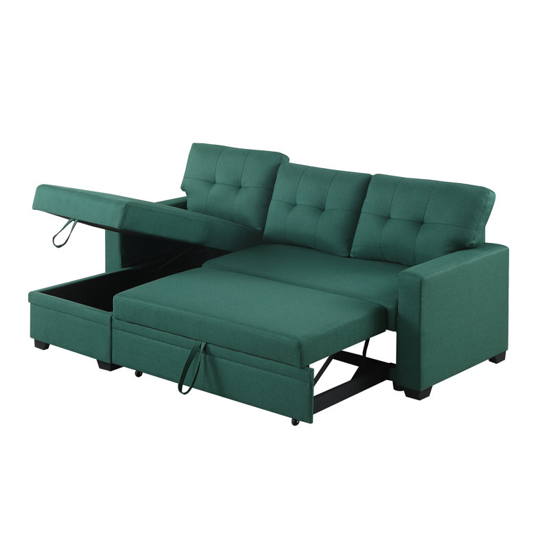 Canapé modulaire rembourré avec méridienne, Vert