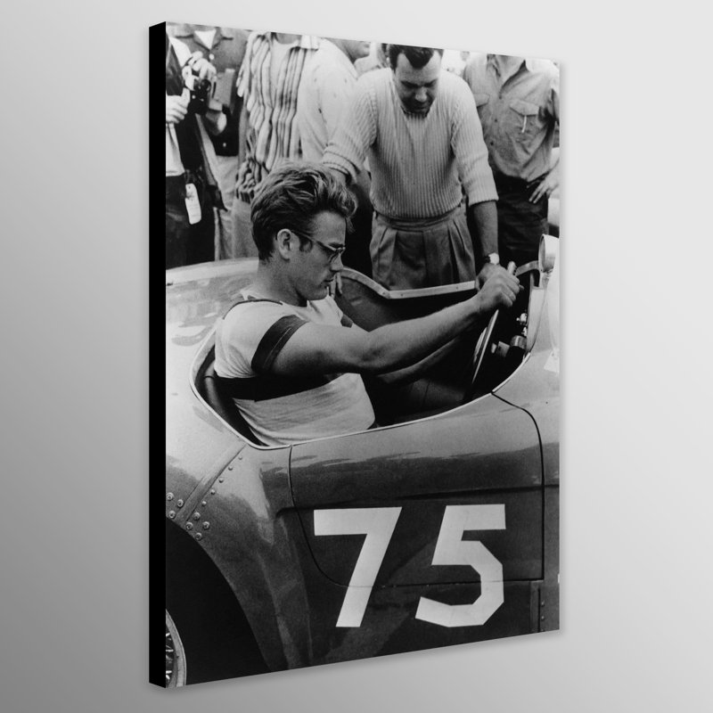 James Dean - Behind The Wheel - Print on Canvas, 81cm H x 61cm W x 4cm D
