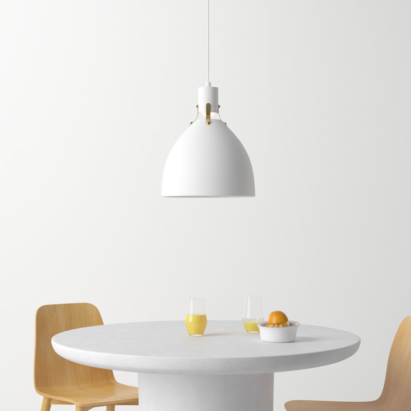 Uma 1 - Light LED Single Pendant, 17" H x 14.13" W x 14.13" D, Burnished Brass