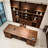 94.49"New Chinese-style retro brown solid wood rectangular executive desk-364109431