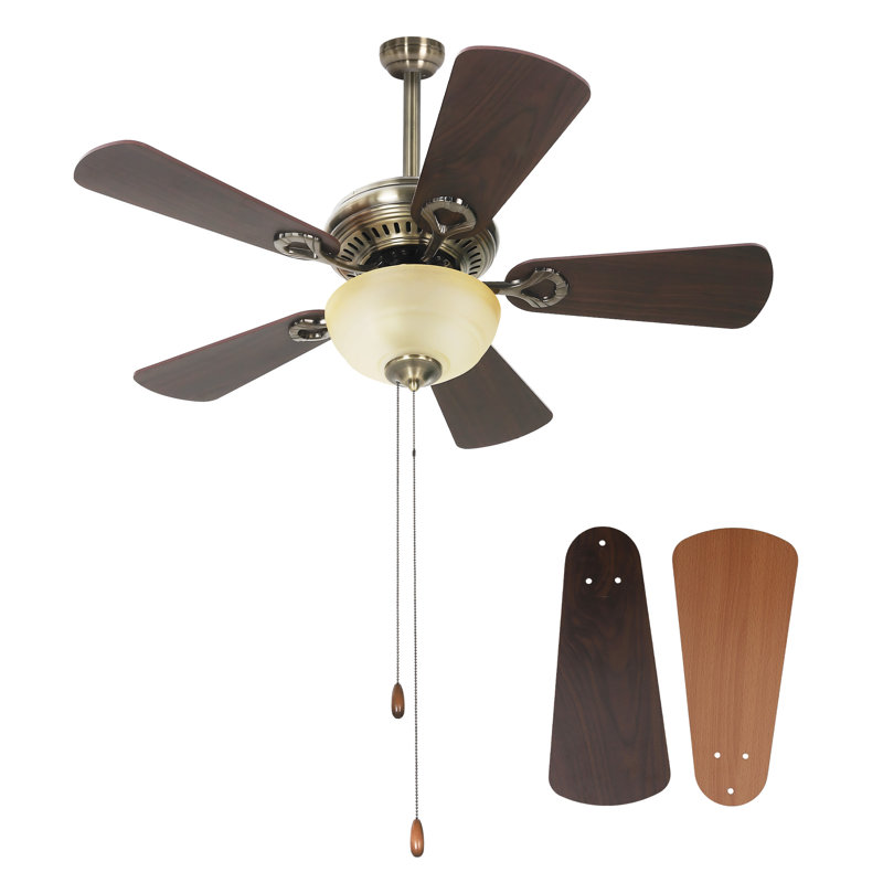 Ventilateur de plafond standard à 5 pales de 42 po Ordaz, Brun, Brun, Brun
