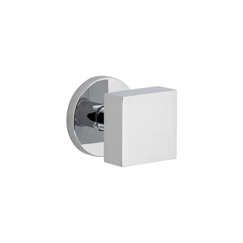 Viaggio Circolo Rosette Passage (Hall & Closet) with Quadrato Knob, Bright Chrome, 2.375"