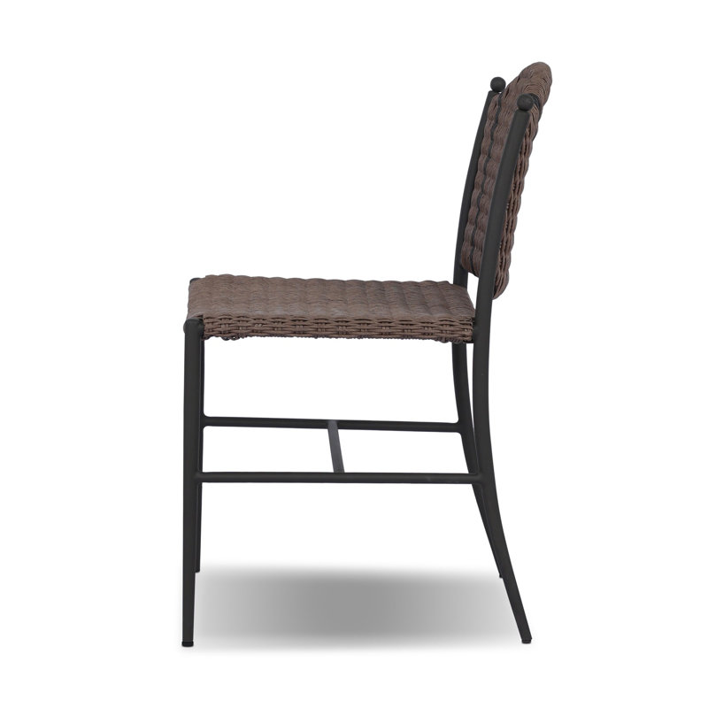 Abel Outdoor Dining Side Chair, Tanned Weave