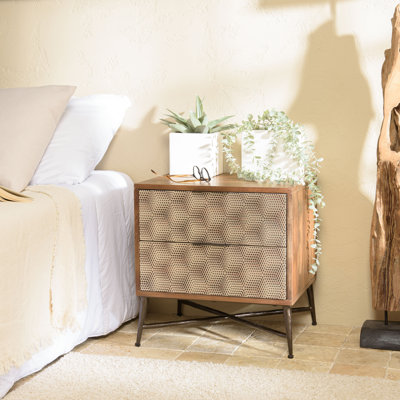 Alliona 50cm W Solid Wood Bedside Table