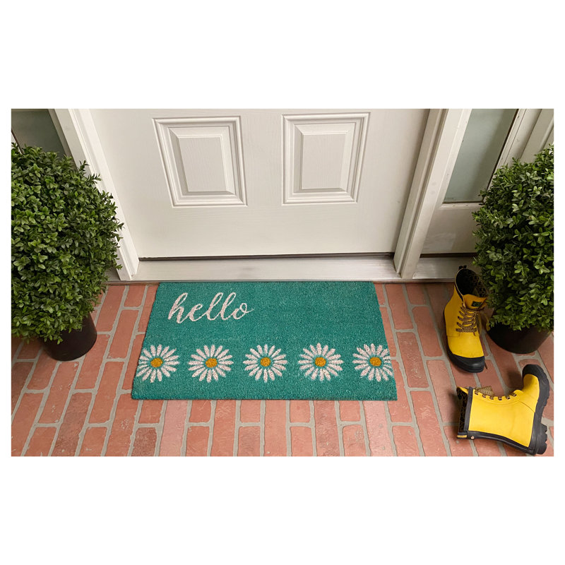 Tapis d'extérieur antidérapant Abimbola Daisy Hello 29 po x 17 po