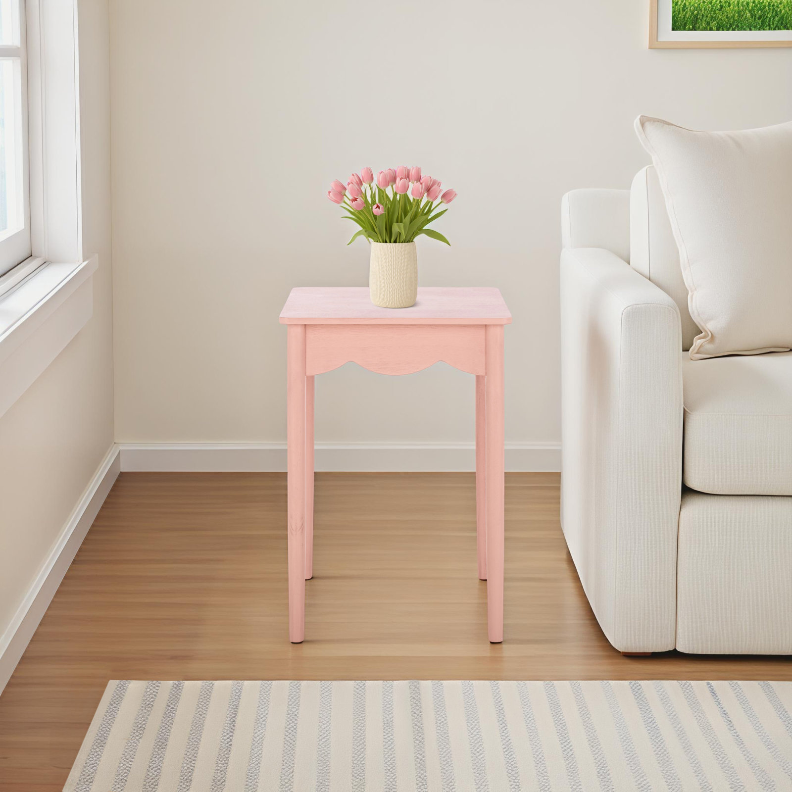 Gerin Accent Table, Pink