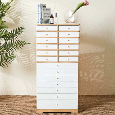 Grande commode moderne en bois massif de style scandinave moderne avec tiroirs multiples