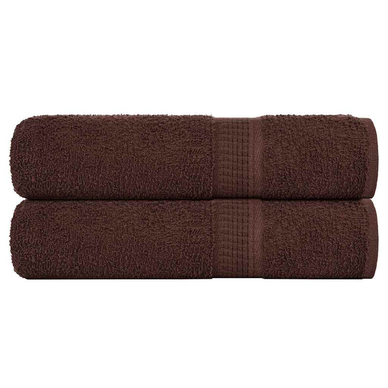 Atenea 100% Cotton Bath Towels, Brown, Set of 2