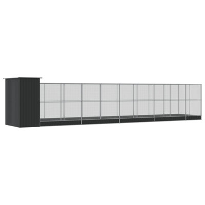  Aviary Silver Galvanized Steel Large Aviary Rectangular