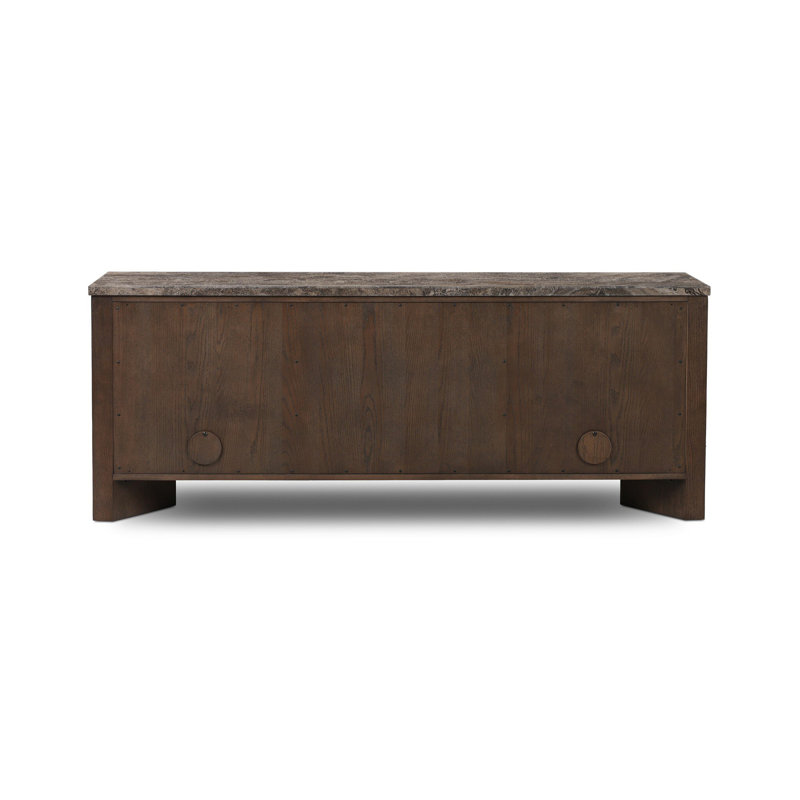Lawson Media Console-Warm Grey Marble