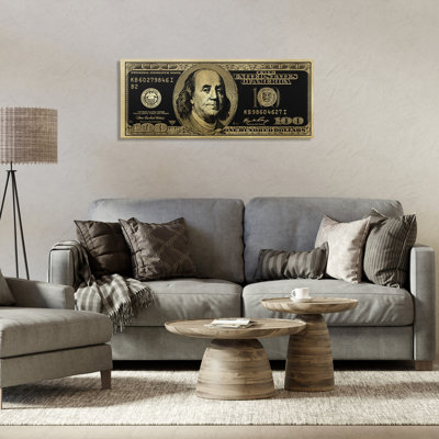 Art mural sur toile Inverted H cent Bill par Madeline Blake