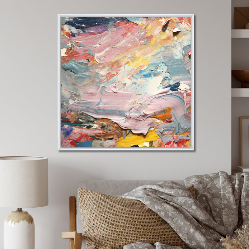 «Summer Pastel Groove Abstract Expressionism», reproduction d'art abstrait, H 36 po x l 36 po x P 1,5 po