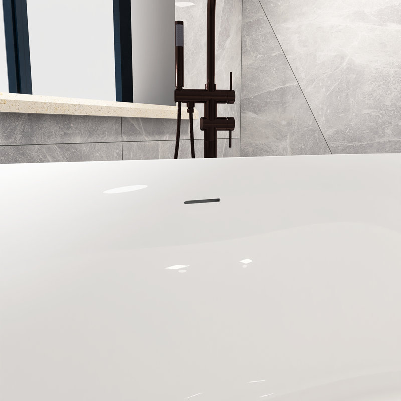 x Freestanding Soaking Acrylic Bathtub, Gloss White