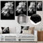 Décoration murale florale en métal noir et blanc hortensia I-830817758