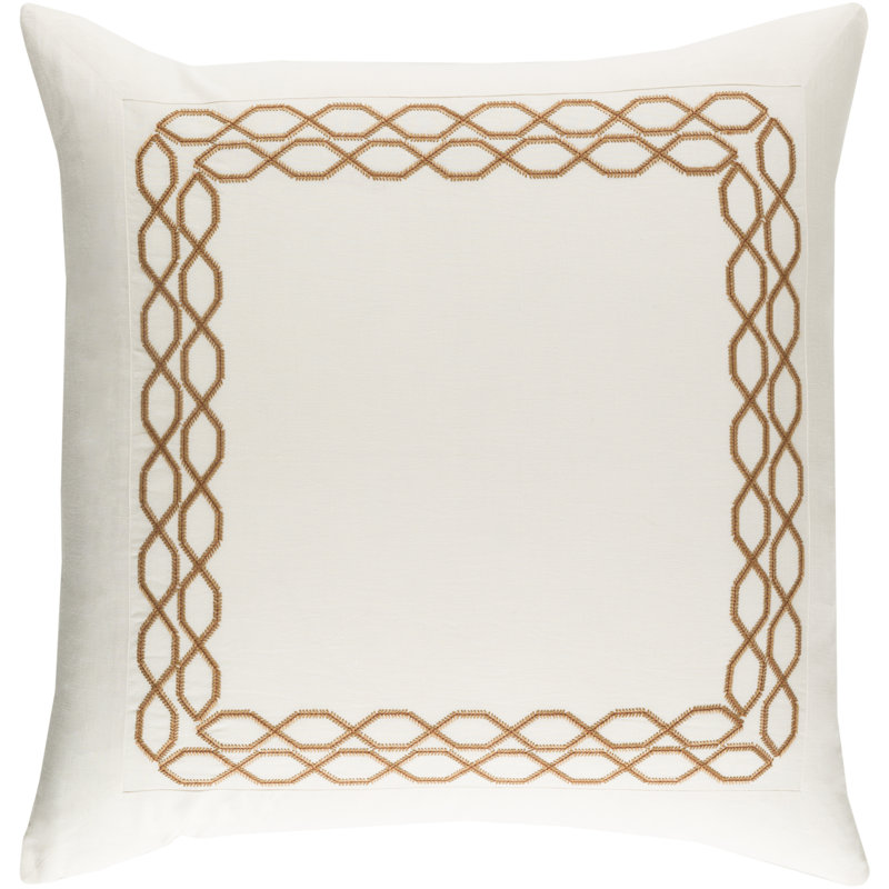 Afia Cotton Blend Geometric Sham Set, Cream/Tan, Euro
