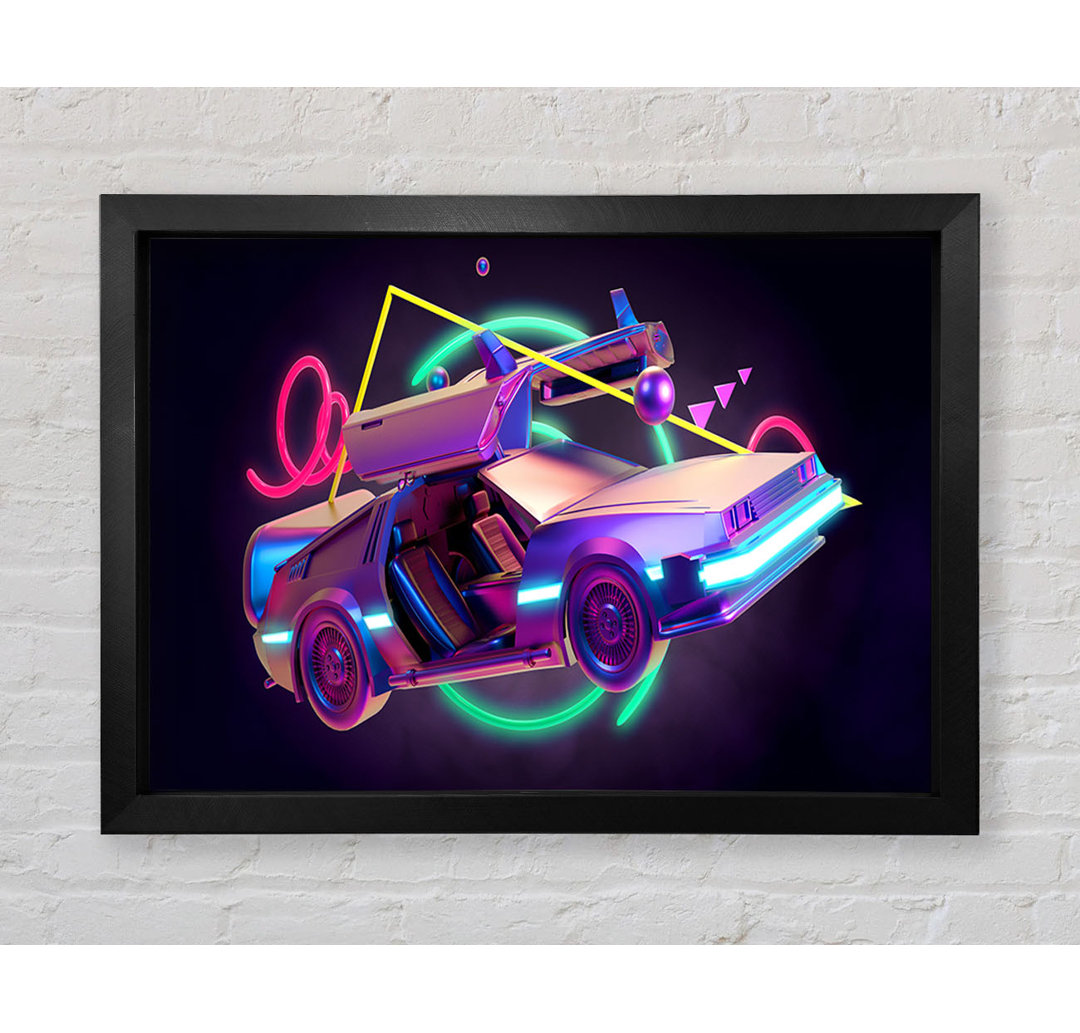 Delorean Auto Neon - Druck