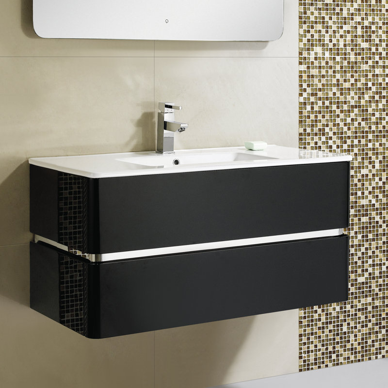 Stellan 39.25'' Single Bathroom Vanity with Ceramic Top, Black