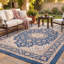 Tapis persan traditionnel audacieux en acacia, bleu marine, ivoire, or, vert et rose, lavable à la machine, antidérapant, à poils courts, adapté à l'intérieur et à l'extérieur, pour salon, chambre, salle à manger, entrée, couloir, bureau.-156681818