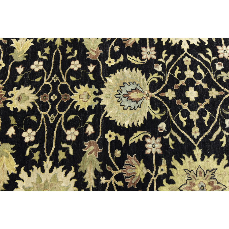 Tapis oriental noir Oushak Chobi, Rectangle 6 pi x 9 pi