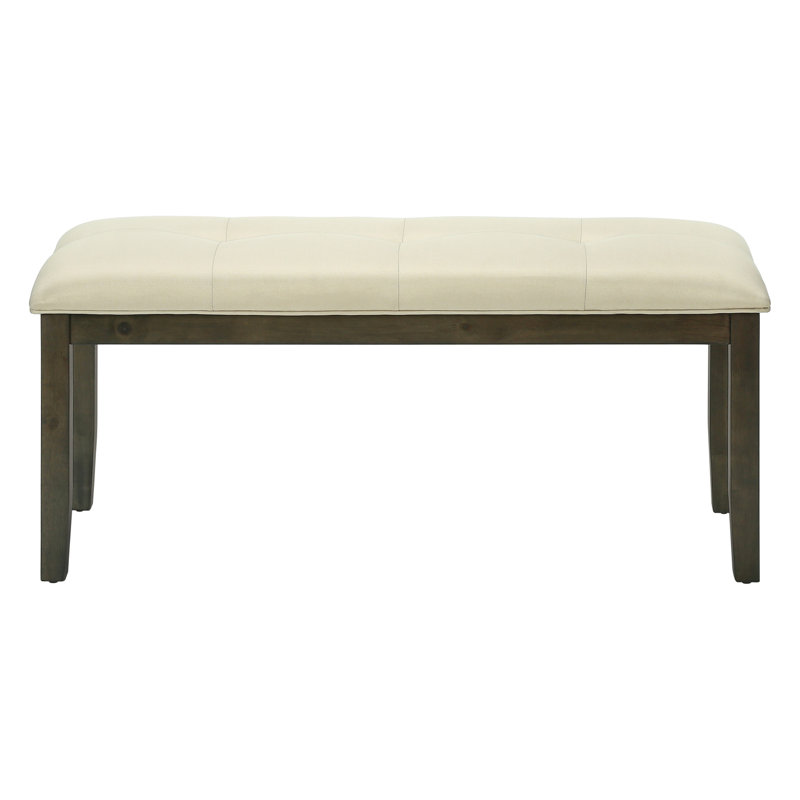Banc de 44 po en tissu crème et gris - polyvalent pour tout espace