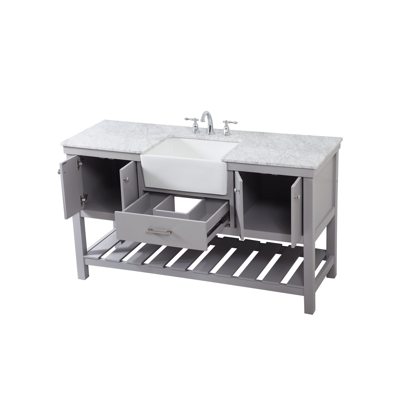 Pelaghia 60'' Single Bathroom Vanity, Gray