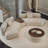 Curved Statement Sofa With Built-In Side Table-2144005184