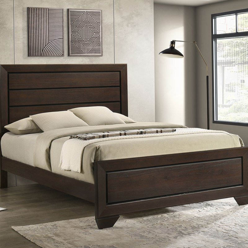 Harrison Wood Queen Panel Bed Dark Cocoa, Queen, Dark Brown