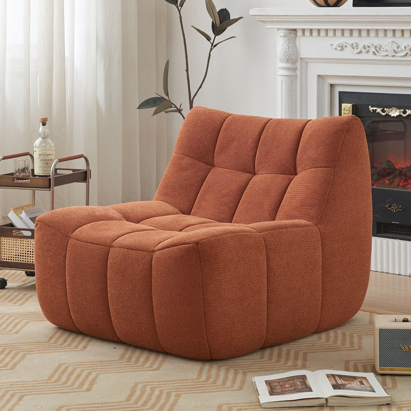 Fauteuil à billes surdimensionné de style moderne 33,7 po, Orange