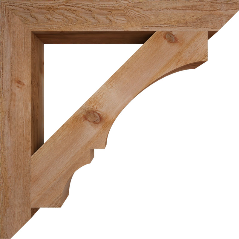 H 6 po x P 6 po Support en bois / corbeau, Cèdre rouge de l'Ouest brut, L 6 po x P 46 po x H 46 po
