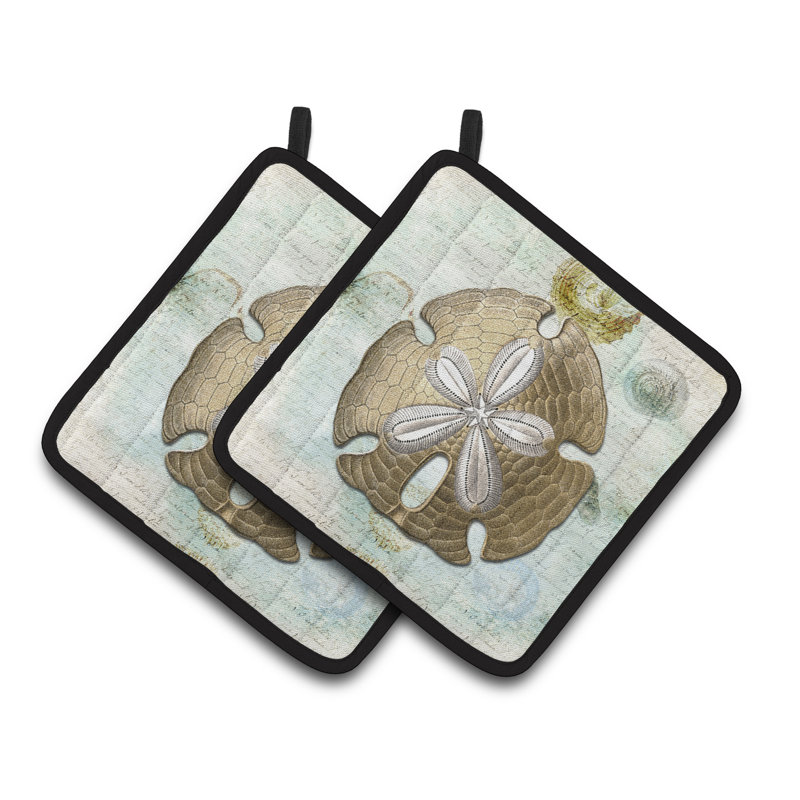 Caroline's Treasures Sand Dollar Polyester Potholder Set