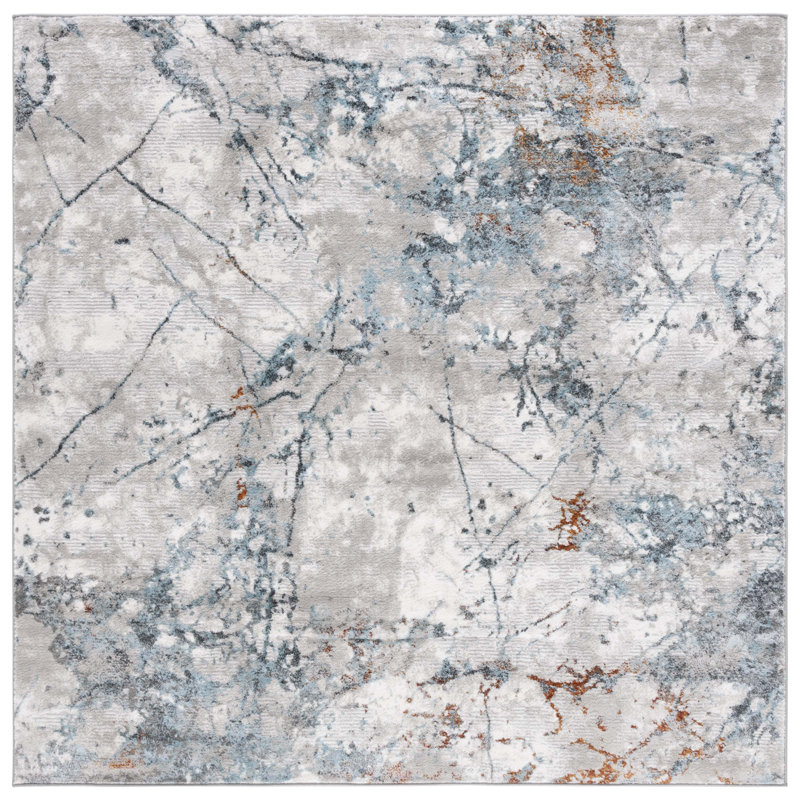 Milstein 500 Performance Abstract Rug, Square 6'7"
