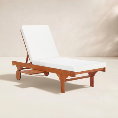 27.6'' Outdoor Eucalyptus Chaise Lounge