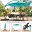 Parasol de patio décalé 12 pi avec base Yardgrace, rotation à 360 ° et inclinaison réglable, résistant aux rayons UV et à l'eau-486251693