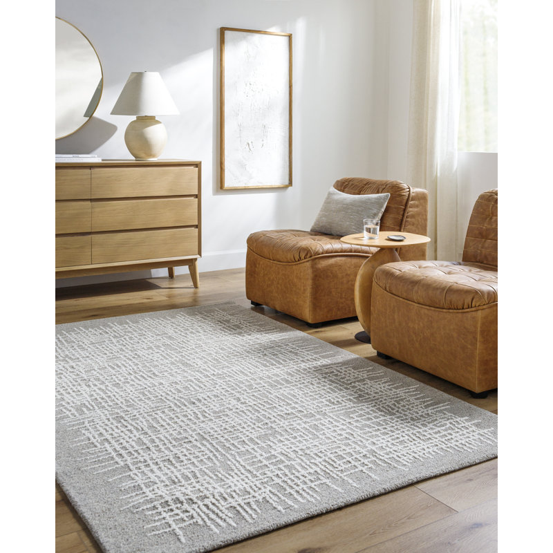 Karde Hand Tufted Wool Abstract Indoor Rug, Rectangle 8' x 10'