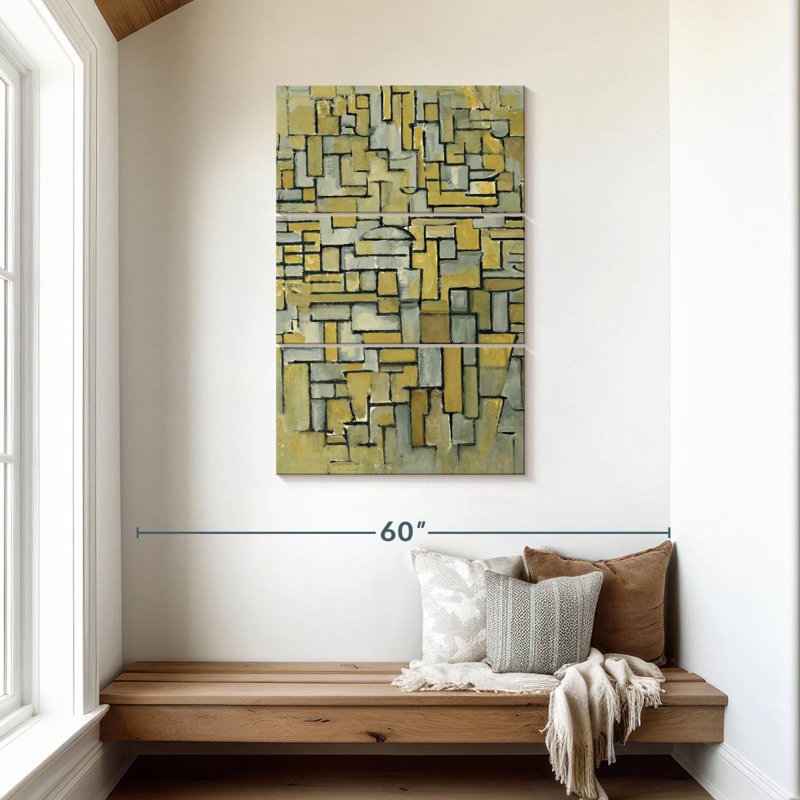 Composition Avery en brun et gris, H 45 po x l 28 po