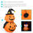 Double Jack-O'-Lantern with Witch Hat Inflatable