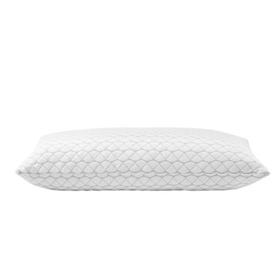 Queen Bed Pillow Memory Foam Fill Adjustable Natural Fiber Cover White Supportive All Sleepers
