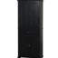Armoire de rangement haute pour salle de bain - Armoire pratique avec tablettes réglables et finition noire-2015618663