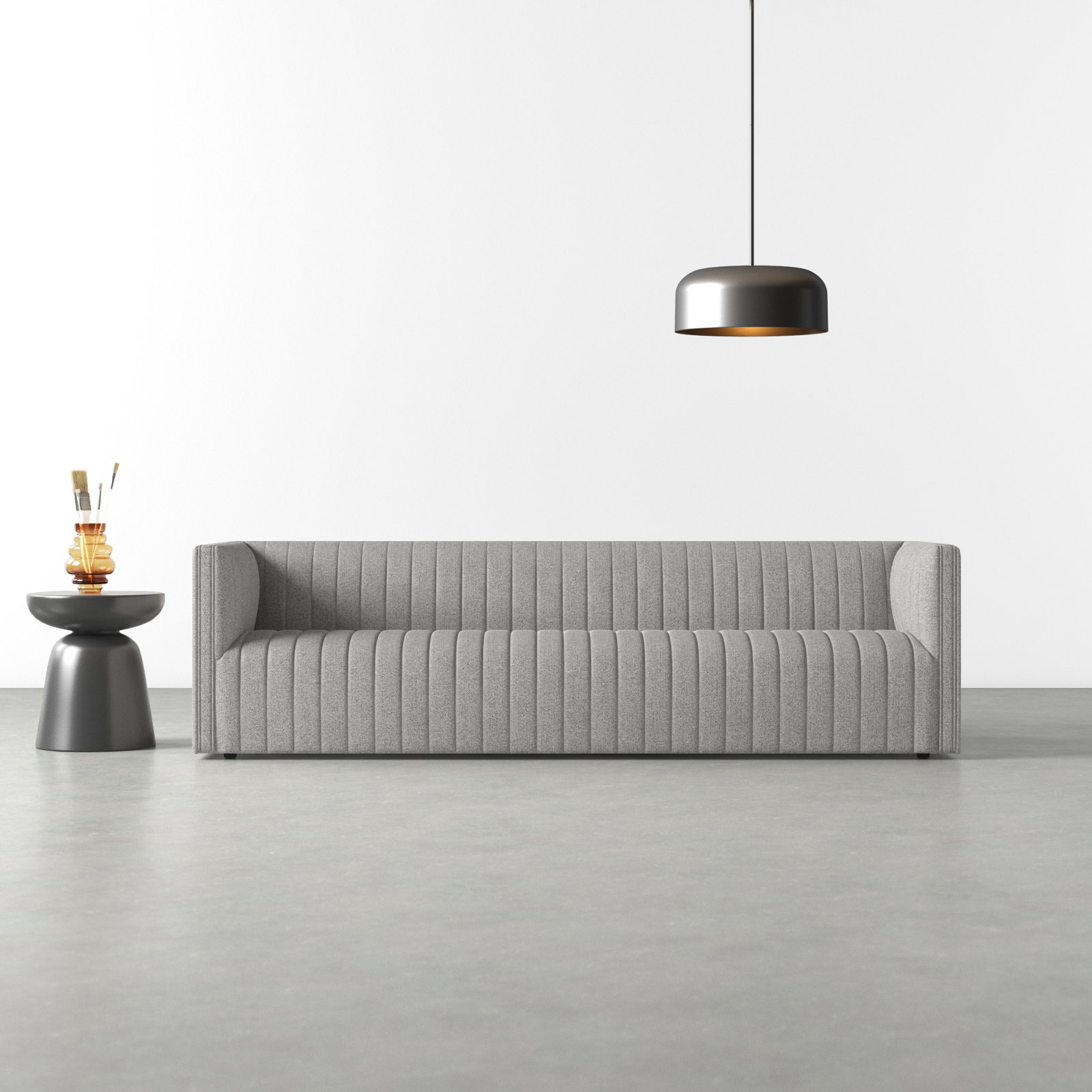 Brandt Genuine Leather Sofa, Orly Natural, 26.5" H x 88" W x 35" D