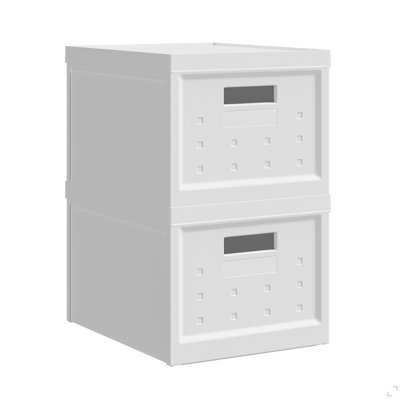 Ensemble de 2 boîtes de rangement pliables et empilables avec couvercles pour la maison ou le bureau