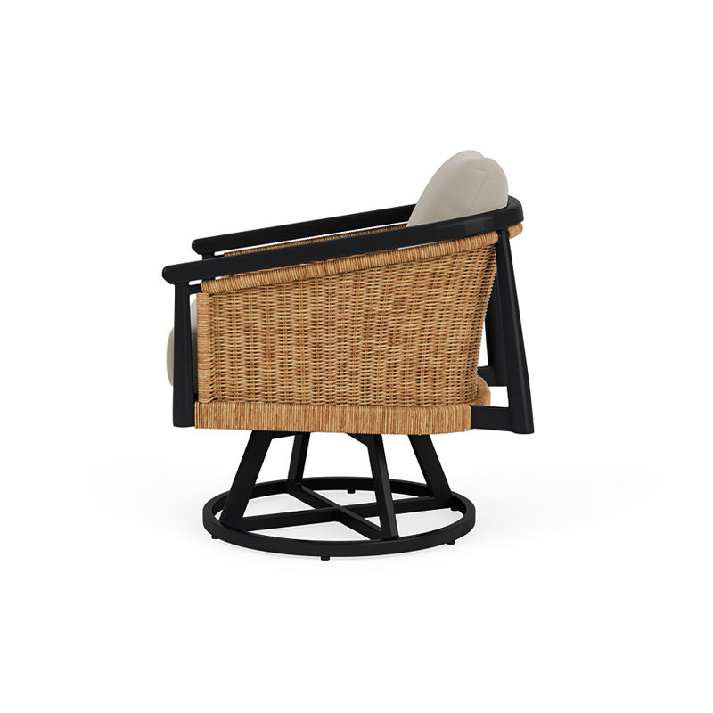 Galloway Swivel Lounge Chair In Tortoiseshell Finish, Callen Driftwood