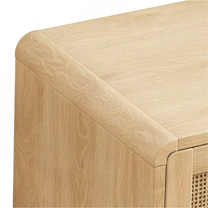 Commode de coin en rotin à 6 tiroirs, 130 cm (51,2 po), couleur naturelle